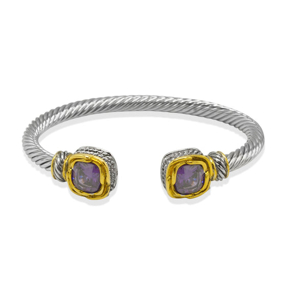 Two-Tone Bracelet with Striking  Crystal#23172BR Explore More Colors 🔴 🟠 🔵 🟣 ⚪ ⚫ (JF1 TO JF6)