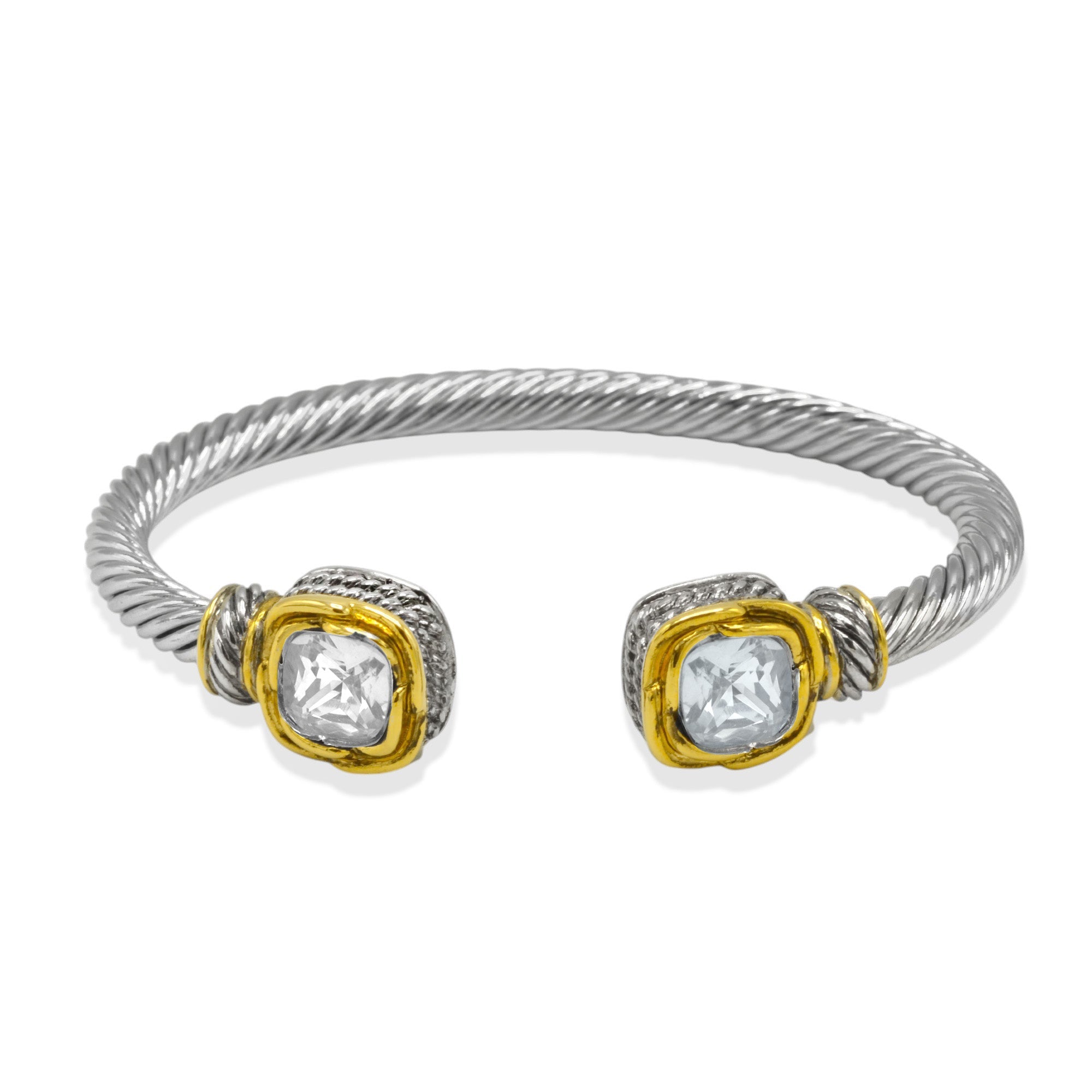 Two-Tone Bracelet with Striking  Crystal#23172BR Explore More Colors 🔴 🟠 🔵 🟣 ⚪ ⚫ (JF1 TO JF6)