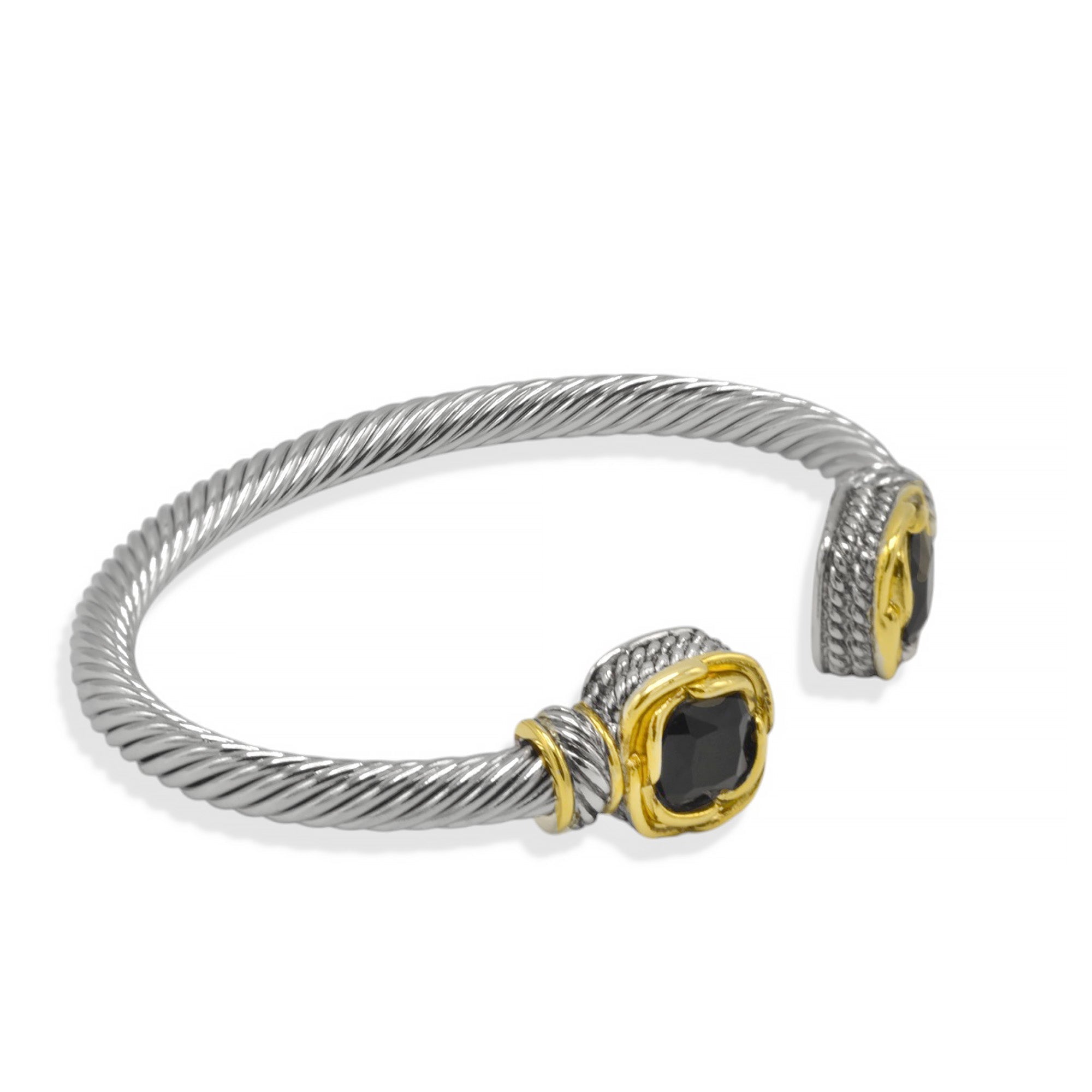 Two-Tone Bracelet with Striking  Crystal#23172BR Explore More Colors 🔴 🟠 🔵 🟣 ⚪ ⚫ (JF1 TO JF6)