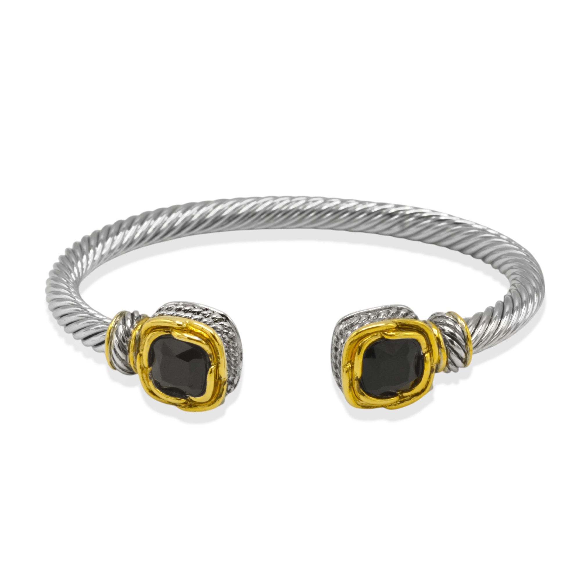 Two-Tone Bracelet with Striking  Crystal#23172BR Explore More Colors 🔴 🟠 🔵 🟣 ⚪ ⚫ (JF1 TO JF6)