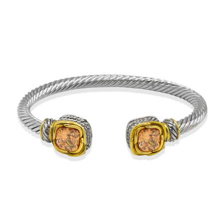 Two-Tone Bracelet with Striking  Crystal#23172BR Explore More Colors 🔴 🟠 🔵 🟣 ⚪ ⚫ (JF1 TO JF6)