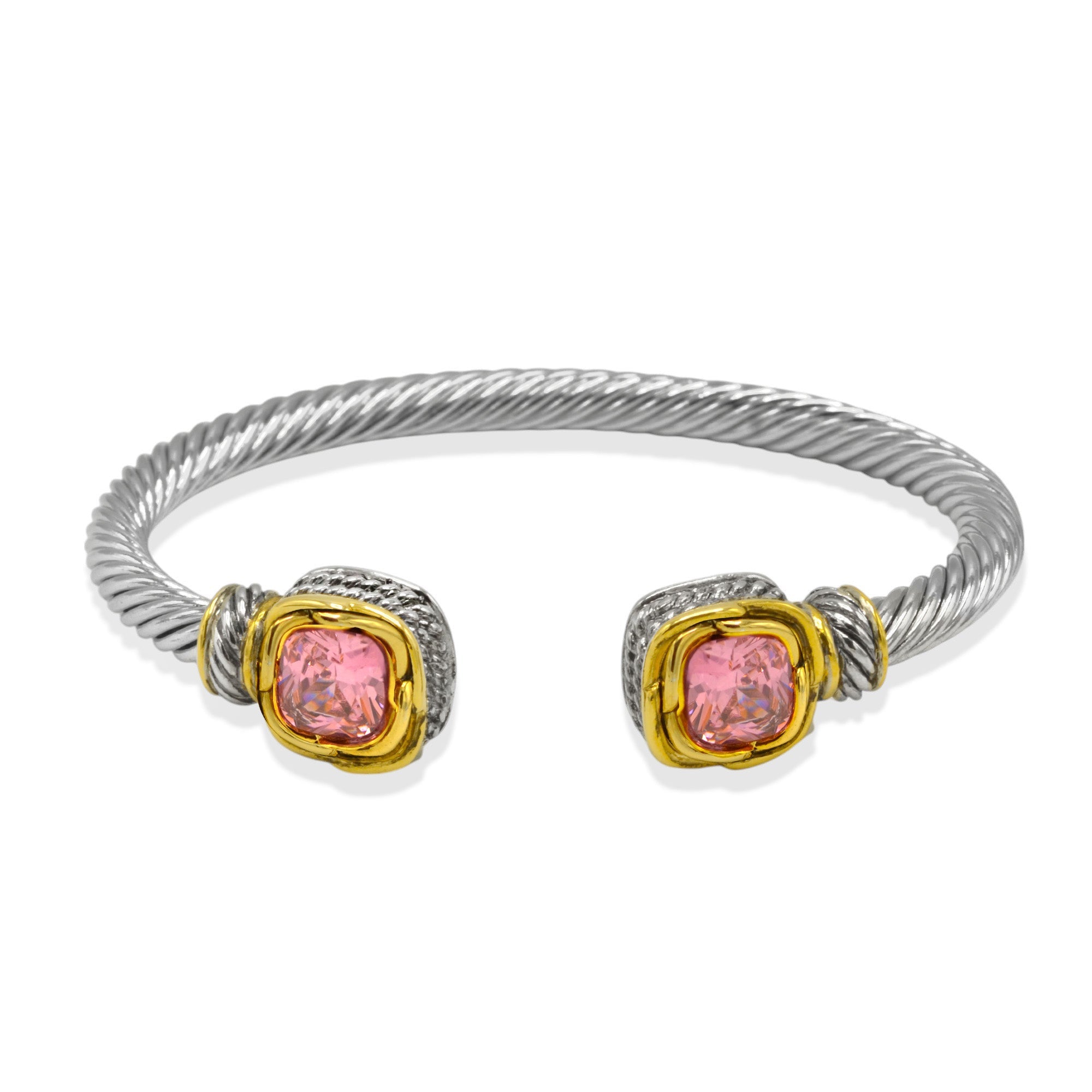 Two-Tone Bracelet with Striking  Crystal#23172BR Explore More Colors 🔴 🟠 🔵 🟣 ⚪ ⚫ (JF1 TO JF6)