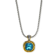 Two-Tone Crystal Square Pendant Box Chain Necklace #23172EH Explore More Colors  🔴 🟠   🔵 🟣 ⚪ ⚫(JF1 TO JF 6)