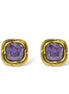 Two-Tone Crystal Square Stud Earrings - Style #23172ER | Available in Multiple Colors: 🔴🟠🔵🟣⚪⚫