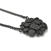 Black Metal Necklace with Multicolor Crystal Pendant necklace #256BL1201 (1E21)