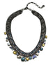 Black Metal Necklace with Multi-Color Faceted Crystals – Bold, Vibrant, and Perfect for Any Occasion! ✨ #256BL1401 (1E21)
