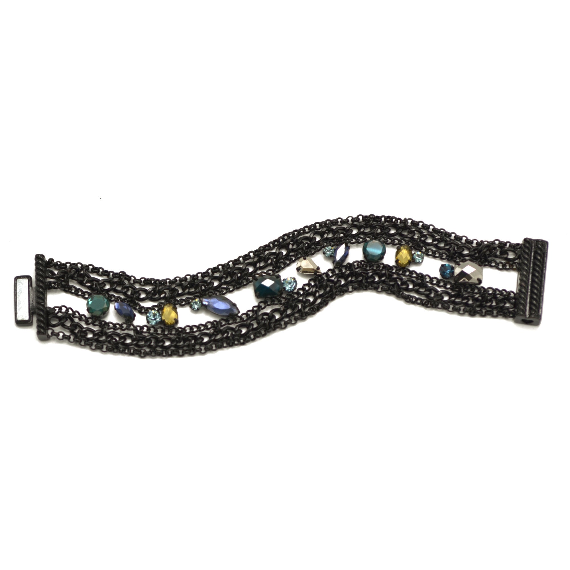 Blue Crystal Wrap Around Bracelet #256BL2201 (1E21)