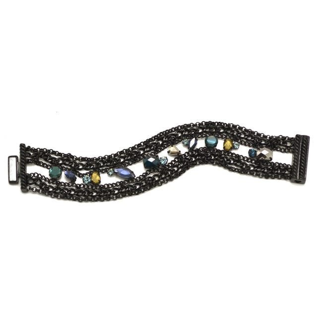 Blue Crystal Wrap Around Bracelet #256BL2201 (1E21)