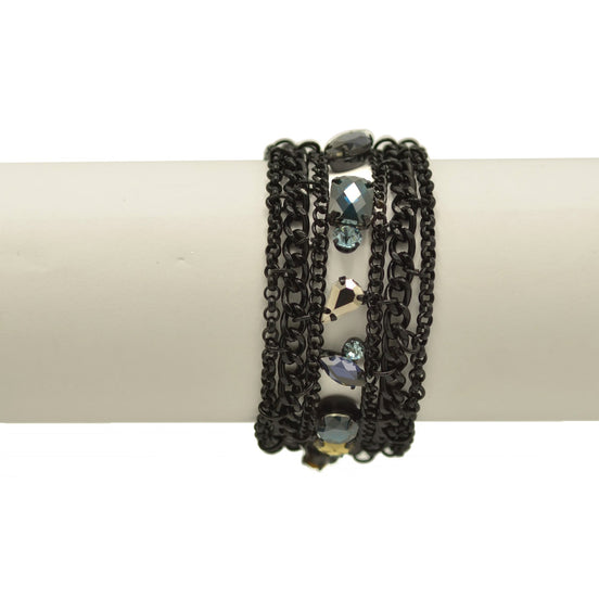 Blue Crystal Wrap Around Bracelet #256BL2201 (1E21)