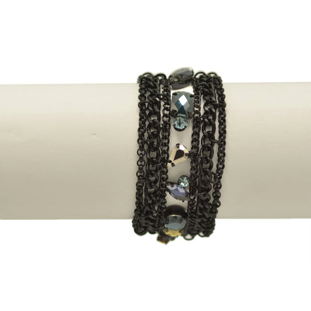 Blue Crystal Wrap Around Bracelet #256BL2201 (1E21)