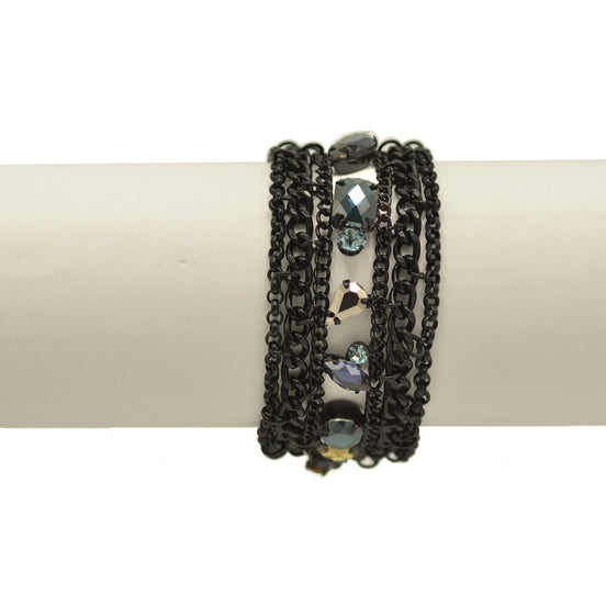 Blue Crystal Wrap Around Bracelet #256BL2201 (1E21)