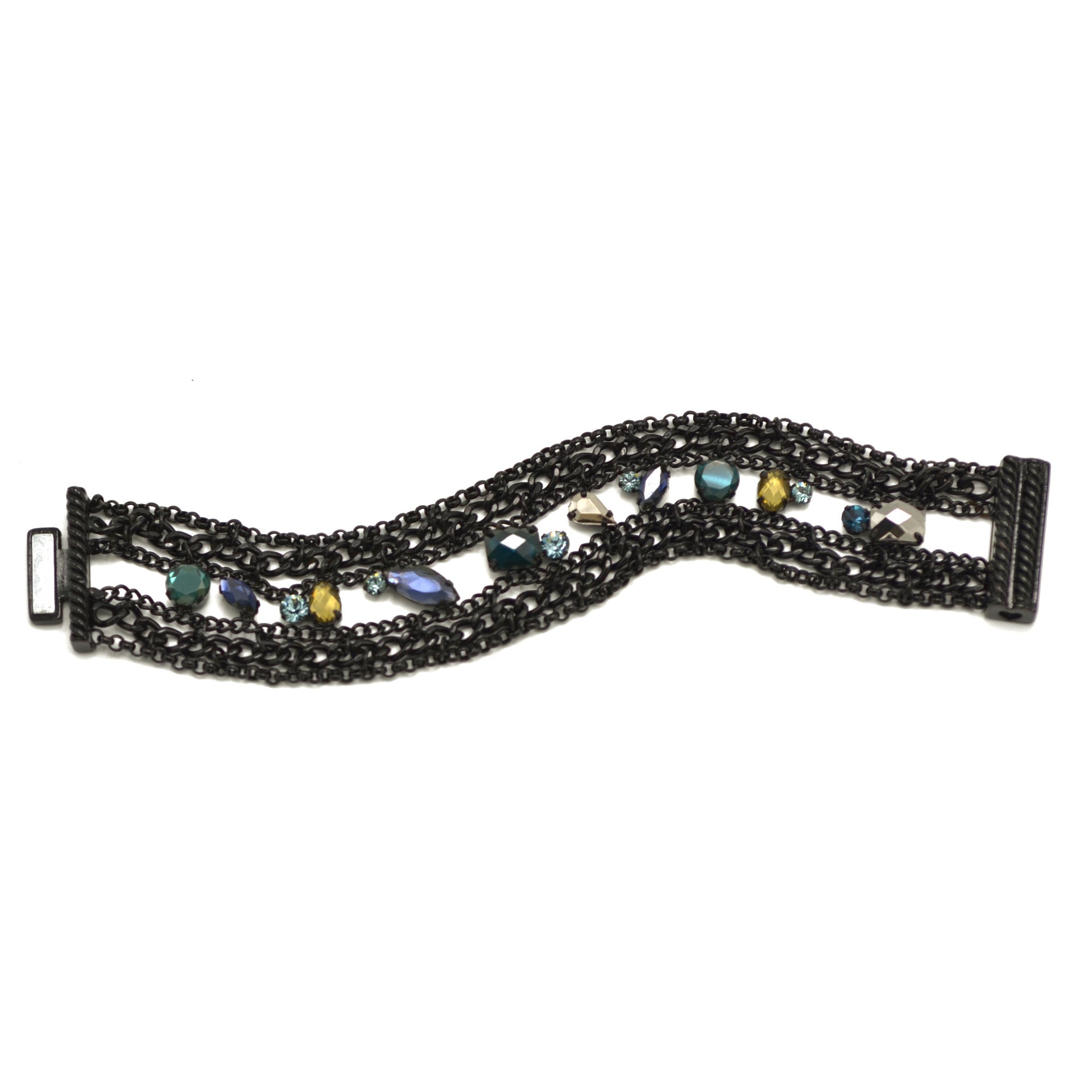 Blue Crystal Wrap Around Bracelet #256BL2201 (1E21)