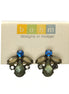 Black Metal Multi color Faceted teardrop Crystal Stud earrings #256BL3201 (7A2)