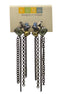 Black Metal tassel Earrings With Multi-Color Faceted Crystals #256BL3601 (7A2)