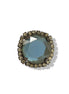Black Metal Blue Faceted crystal Adjustable Rings# #256BL5101 (10A3)