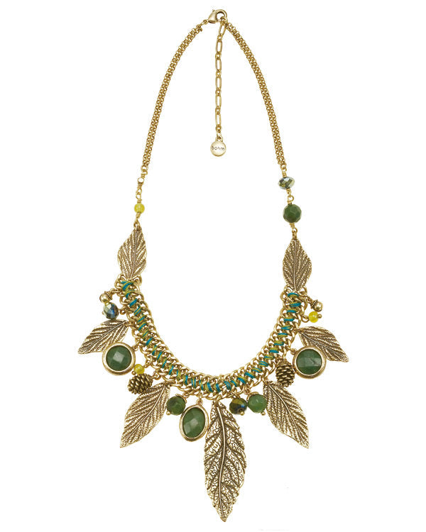 GOLD LEAF CHARM  NECKLACES #302GN1101 (IF20)