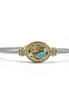 TWO TONE MULTICOLOR STONE TWISTED ROPE BRACELET # 34175BR-MT(FE13)