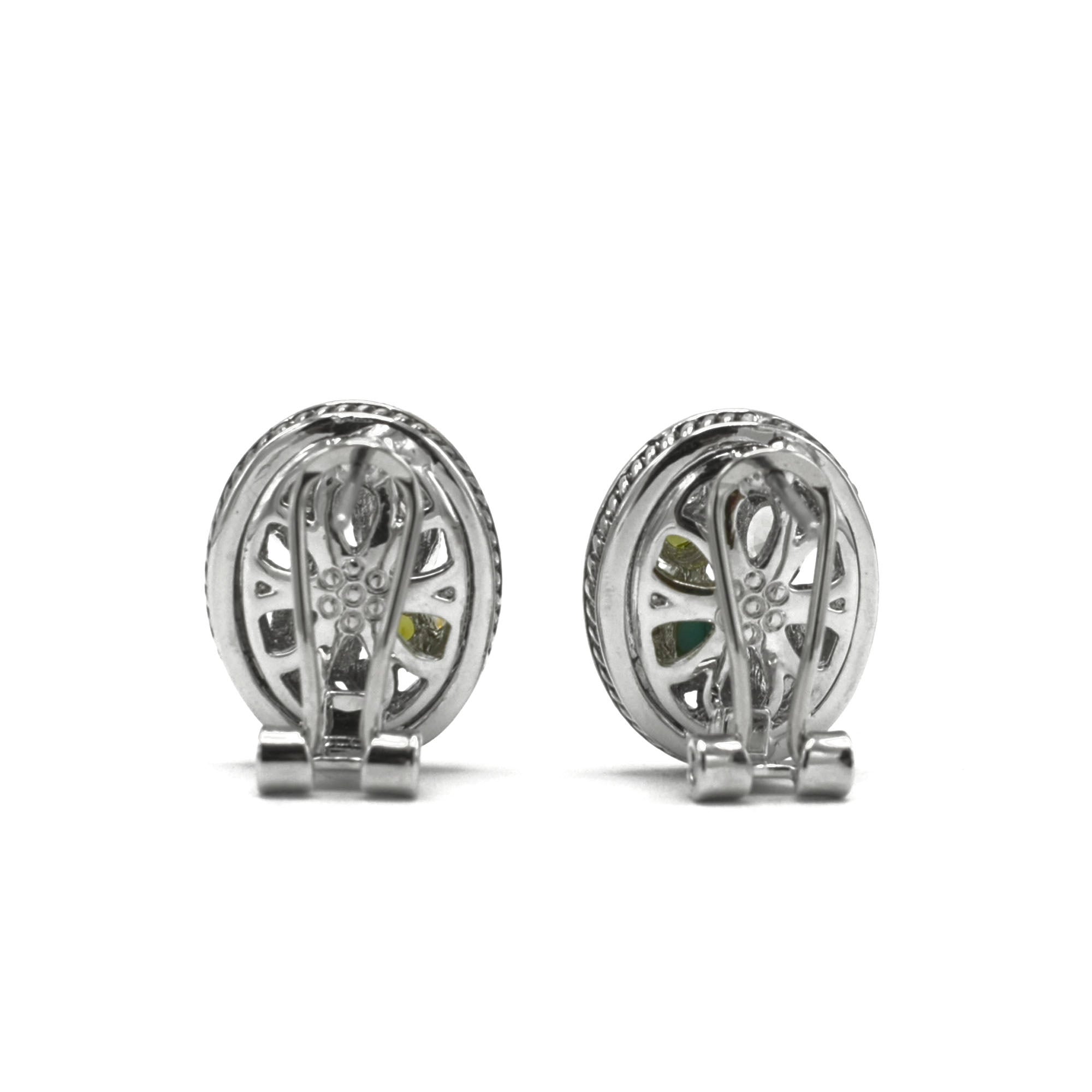 TWO TONE MULTI COLOR CRYSTAL POST EARRINGS #34176ER-MT