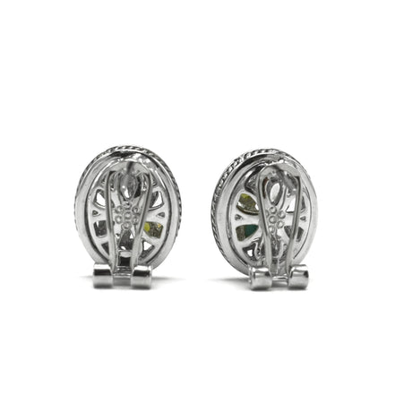 TWO TONE MULTI COLOR CRYSTAL POST EARRINGS #34176ER-MT