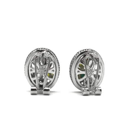 TWO TONE MULTI COLOR CRYSTAL POST EARRINGS #34176ER-MT