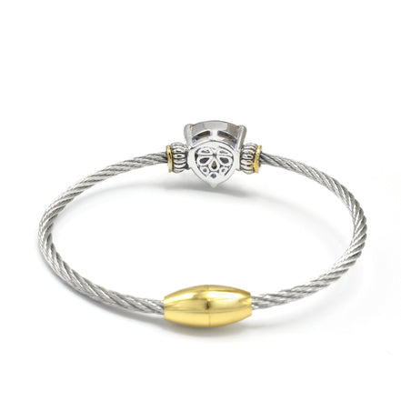 Topaz Crystal Heart Stone Cable Bracelet – 2.5" Diameter # 4110BR-TT-LT.C.T(FC13)