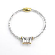 Topaz Crystal Heart Stone Cable Bracelet – 2.5