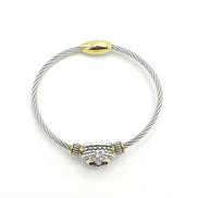 TWO TONE BLACK CRYSTAL CLASSIC CABLE BRACELET # 42269BR-TJT  (FF27)