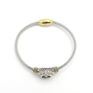 TWO TONE BLACK CRYSTAL CLASSIC CABLE BRACELET # 42269BR-TJT  (FF27)