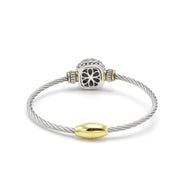 TWO TONE BLACK CRYSTAL CLASSIC CABLE BRACELET # 42269BR-TJT  (FF27)