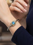 TWO TONE AQUA CRYSTAL TWISTED ROPE BRACELET #73014BRAQ /FD9)