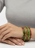 Elegant Green & Maroon Enamel Gold-Plated Bangle Set (7-Piece)#FW1200074 (OB27/QH5)