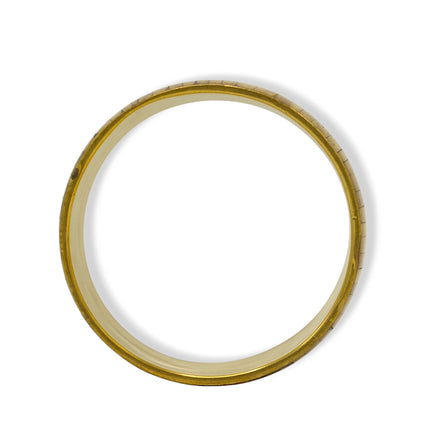 Wide Gold-Tone Bangle with Natural bone  Inlay 2.8" Diameter #FW1200020 (OE25/BH6)