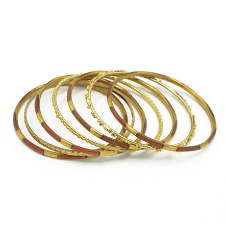 GOLD BROWN 7 PCS BANGLE SET #FW1200021 (BH7-BG7)