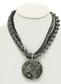 SILVER-MULTI SILVER MULTI COLOR BLACK AND GRAY NECKLACE  #FW1201371 (LG17/SIDE OF BA1/R-BH3/)