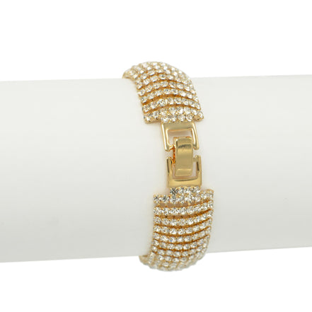 GOLD RHINESTONE CRYSTAL BRACELET #FW1505BCR-G (NG5)