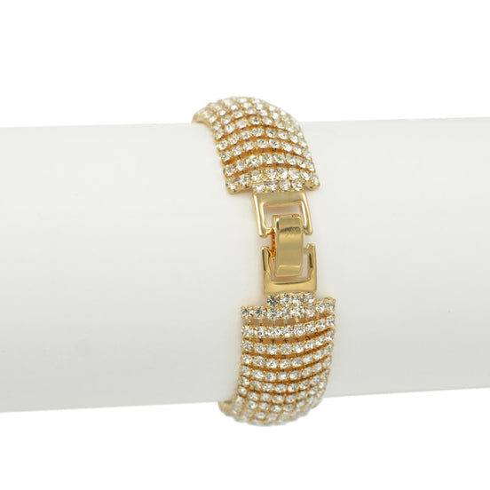 GOLD RHINESTONE CRYSTAL BRACELET #FW1505BCR-G (NG5)