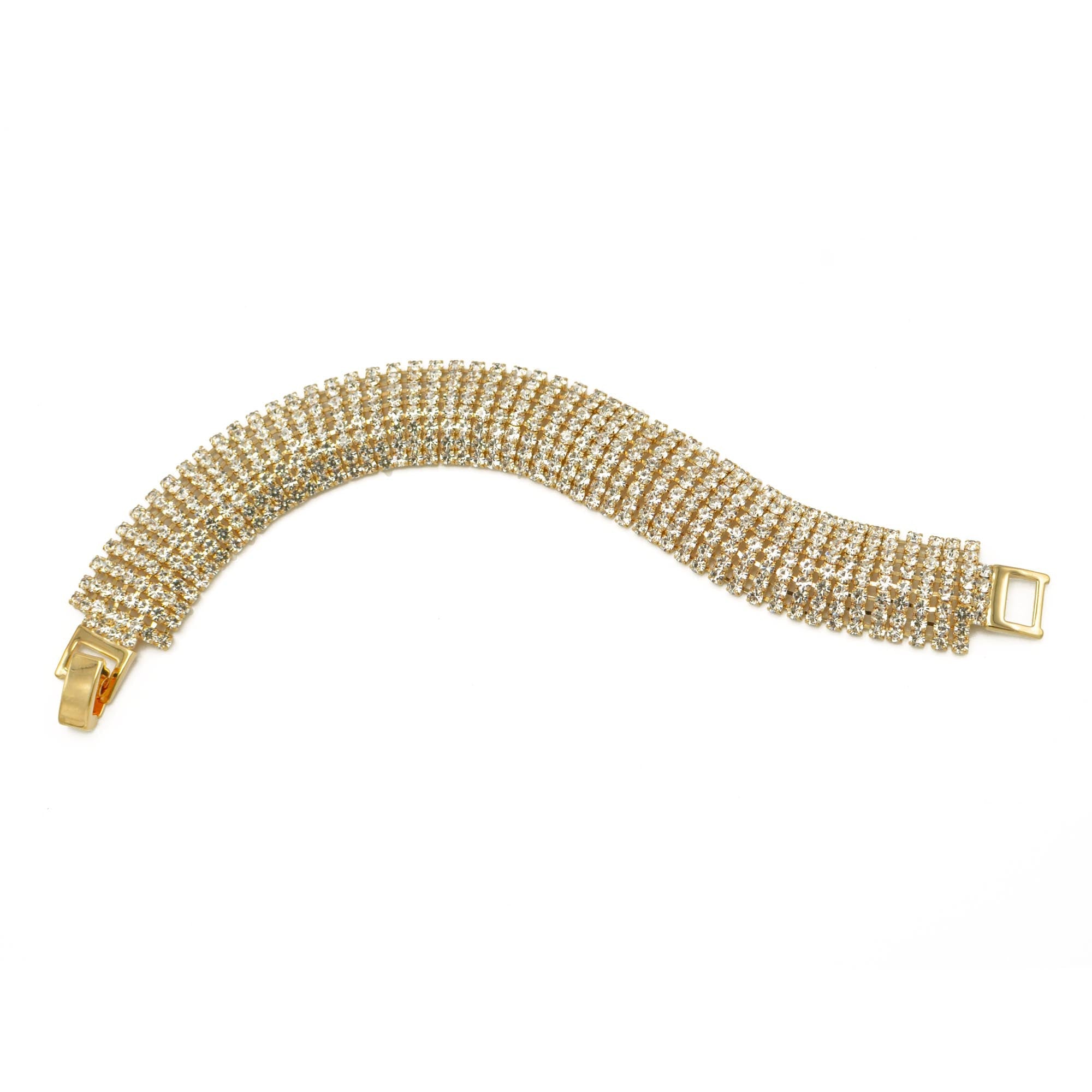 GOLD RHINESTONE CRYSTAL BRACELET #FW1505BCR-G (NG5)