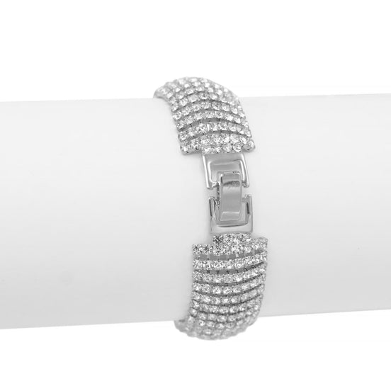 SILVER RHINESTONE CRYSTAL BRACELET #FW1505BCR-S