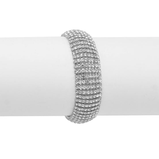 SILVER RHINESTONE CRYSTAL BRACELET #FW1505BCR-S