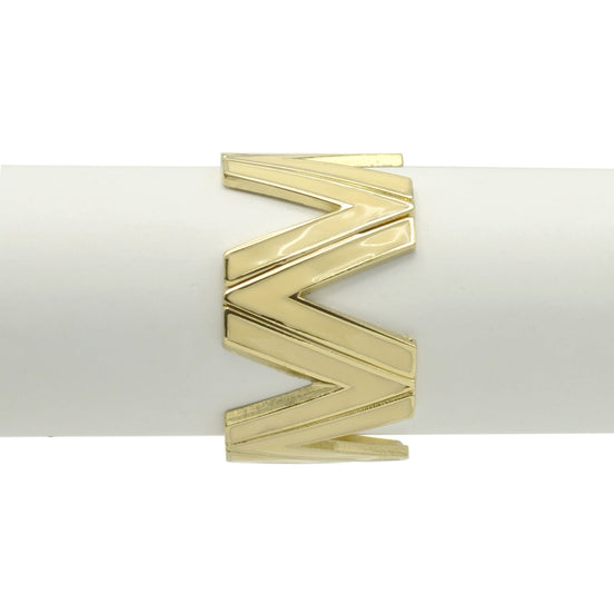 Gold cream enamel Bracelet #SWR-13042701_GLD-WHT (TG15/OE26)