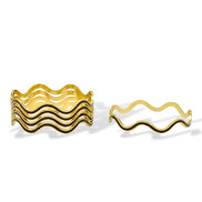 Gold & Black Enamel Wave Bracelets (2.8