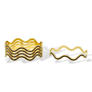 Gold & Black Enamel Wave Bracelets (2.8