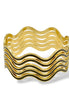 Gold & Black Enamel Wave Bracelets (2.8" Diameter) – Set of 5 #SA-Q46_BLK (AE2/R-Rack I)