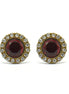 GOLD RED CRYSTAL AND RHINESTONES STUD EARRINGS #FW1202689 (ND1)