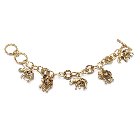 GOLD ELEPHANT CHARM BRACELET  #HNB77730_GLD (UC3)