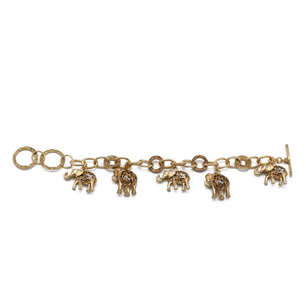 GOLD ELEPHANT CHARM BRACELET  #HNB77730_GLD (UC3)