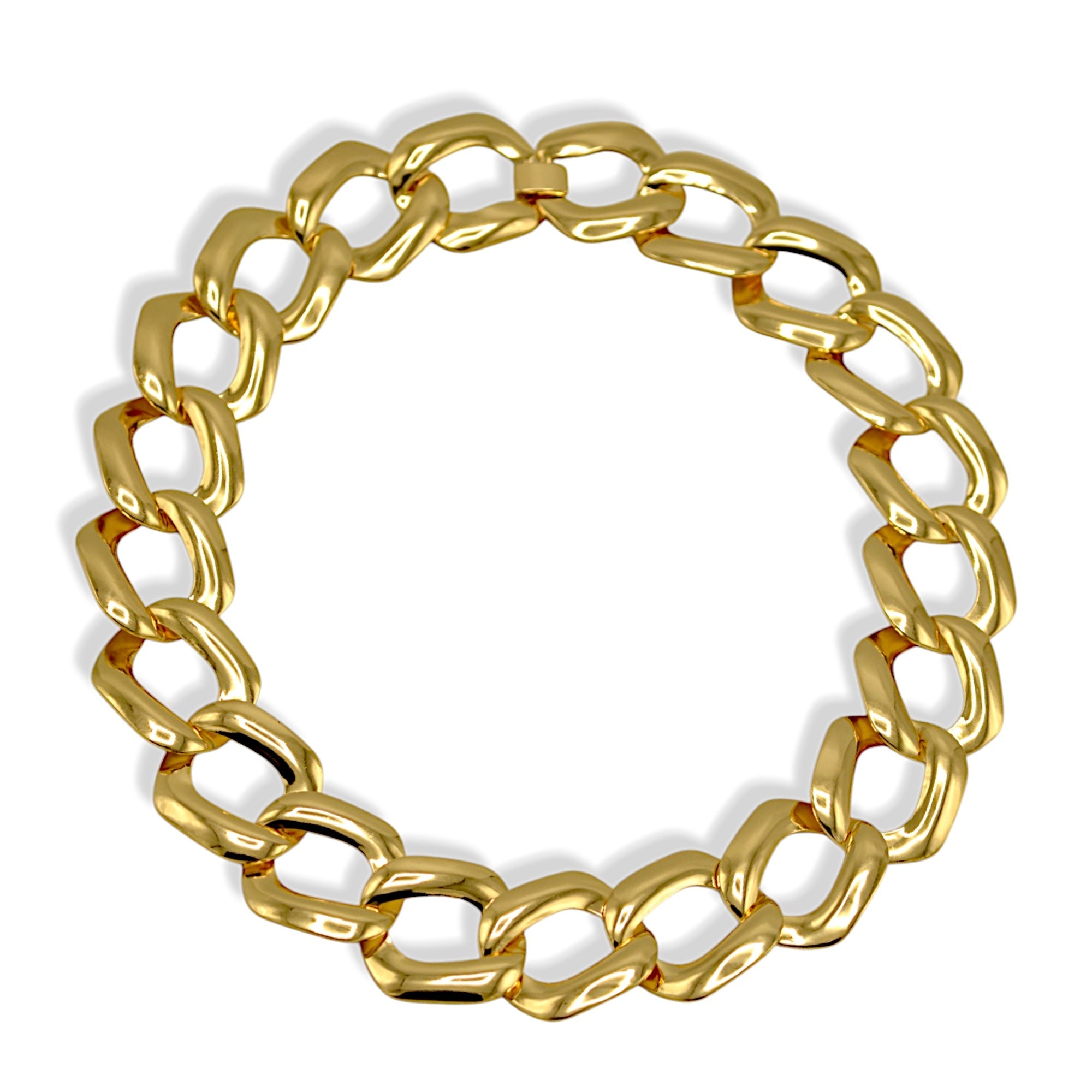 Shiny Gold Link chain Necklace  #FW1202754 (RC15/KG4)