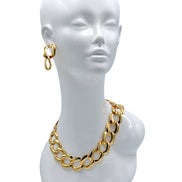 Shiny Gold Link chain Necklace  #FW1202754 (RC15/KG4)