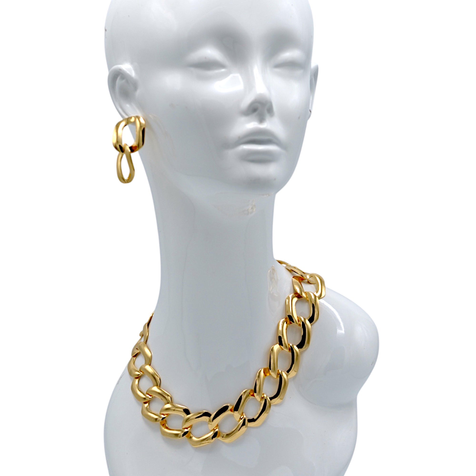 Shiny Gold Link chain Necklace  #FW1202754 (RC15/KG4)