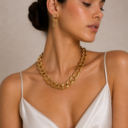 Shiny Gold Link chain Necklace  #FW1202754 (RC15/KG4)